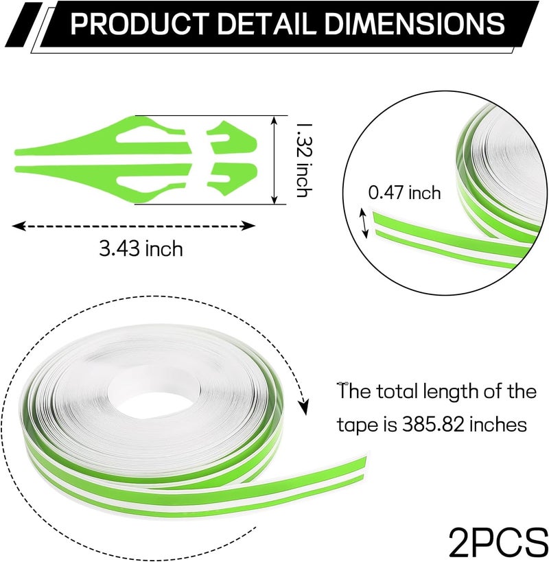 ongfuwu 2 Rolls×32Ft Car Pinstriping Tape, Vinyl Automotive Pinstriping Tape Stripe Decal, DIY Car Body Side Stripes Trim Sticker, Universal for Motorcycle Door Home Musical Instrument(Green) - Image 2